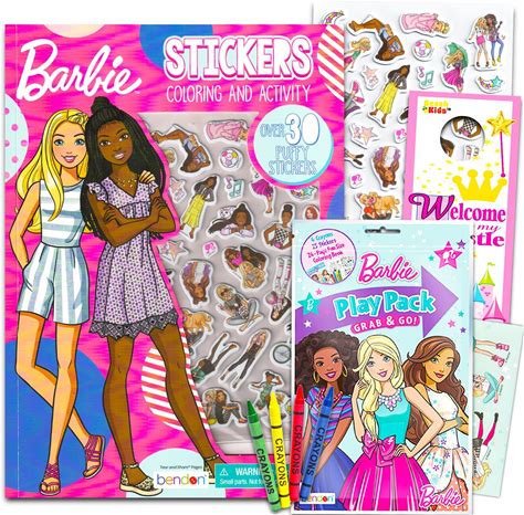 Barbie Coloring Books For Kids Ages 48 Bundle With Barbie Activity Book With Puffy Stickers Plus Barbie Play Pack More Bar