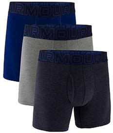Under Armour 3 Pack Of Men's 6 Inch Performance Cotton Solid Boxers - Blue/Grey/Navy Regular S Male