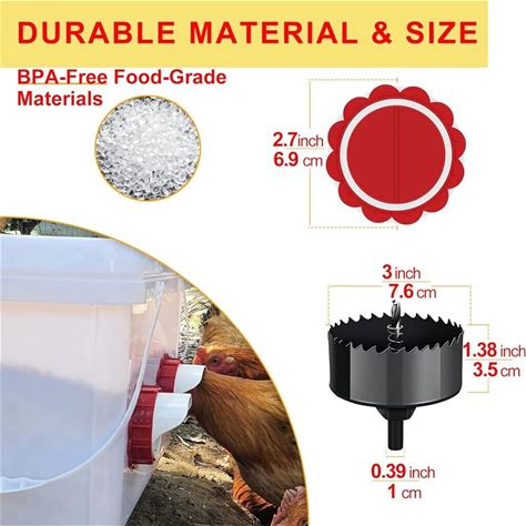 Chicken Feeder Automatic Chicken Feeder 4 Ports DIY Poultry Feeder Gravity Kit For Buckets Barrels