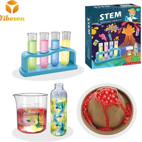 EN71 Approve School Kindergarten Kids Stem Educational Lab Chemistry Kit Magic Diy Science 14 in 1 Chemical Experiment Toys