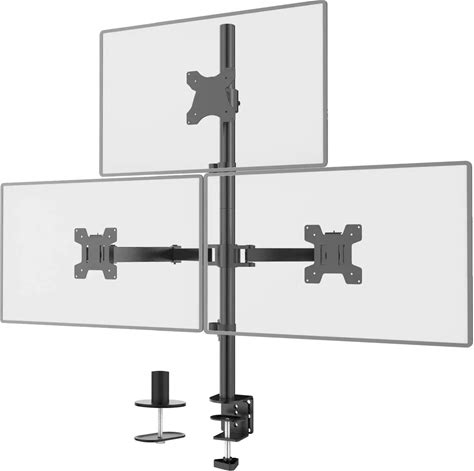 MG Triple LCD Monitor Desk Mount Fully Adjustable Stand Fits 3 Screens Up To 27 Inch 22 Lbs