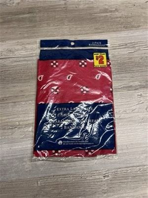 2 Pack Bandana 100% Cotton Paisley Red Double-Sided Scarf Head Neck