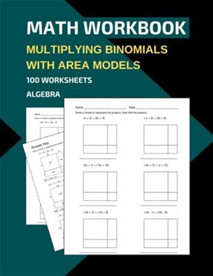 Math Workbook Multiplying Binomials With Area Models 100 Sheets A