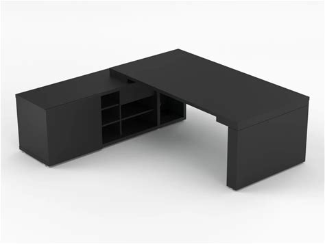 Mito Sit-Stand Fenix Fingerprint Proof Executive Desk With Side Storage - 2190mm - MDD