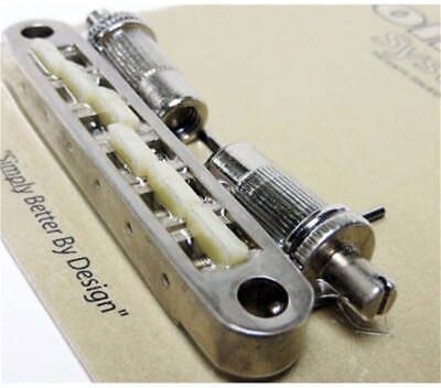 Tonepros Metric Locking Bridge Pre-Notched Nylon Saddles Aged Nickel