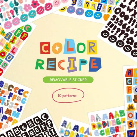 10 Stks/Set Kleurrijke Alfabet & Nummer Sticker Voor Diy Plakboek Decoratie, Waterbestendig Zonder