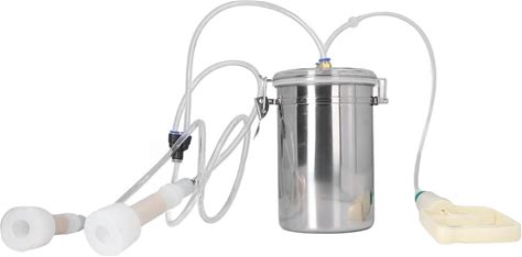 Goat Milking Machine, 2000Ml Manual Milking Machine Portable Manual Milking Machine With Stainless Bucket For Milk Plant Farm