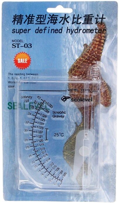 Marine Hydrometer Reef Fish Tank Aquarium Water Salinity Specific Gravity Test