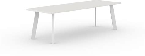 Rechthoekige Design Tafel Op Maat | New Co Staal Witte Coating | Eiken Witte Lak | 6 Personen | Studio HENK