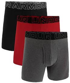 Under Armour 3 Pack Men's 6 Inch Performance Cotton Solid Boxers - Black/Red/Grey Regular S Male