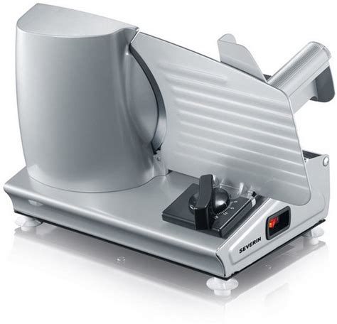 Severin AS 3915 Snijmachine - Instelbaar Van 0 Tot 15 mm - Snijden Van Brood, Kaas, Vleeswaren En Groenten - 2 Messen Bijgeleverd - Vingerbeschermi...