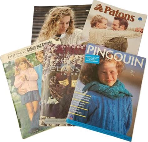 Vintage Lot Crochet Knitting Pattern Books Patons Arans Celtics