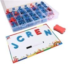 Alphabet Magnets Magnetic Letters For Kids With Magnetic Board - ABC Uppercase Lowercase Punctuation And Storage Box Classroom