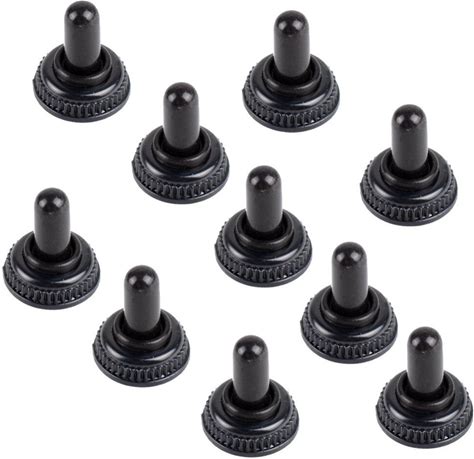 10 Stks/Partij 6mm Black Toggle Switch W Rubber Cover