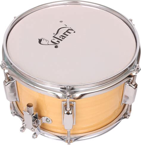 Glarry 10 X 6 Inch Snare Drum Poplar Wood Drum Percussion Set Wood