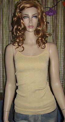 Free People Stretchy Seamless Cage Back Metallic Lurex Cami Top Xs/S