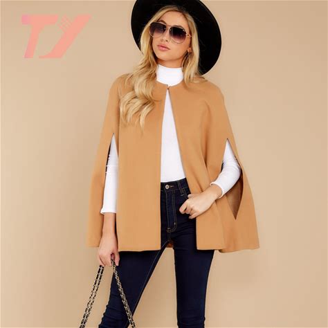 Women's Leisure Medium Length Coat Elegant Cape Coat