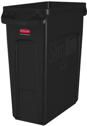 Rubbermaid Commercial Products Rubbermaid 60L Black PE Waste Bin, 1955959