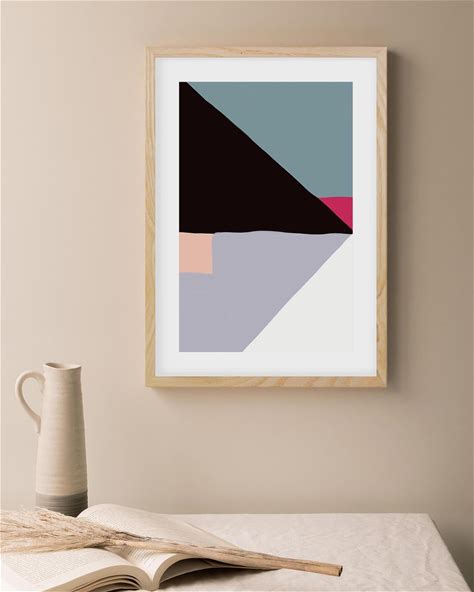 Geometric Triangle Shapes Art Print 30 X 40 cm / Black Frame