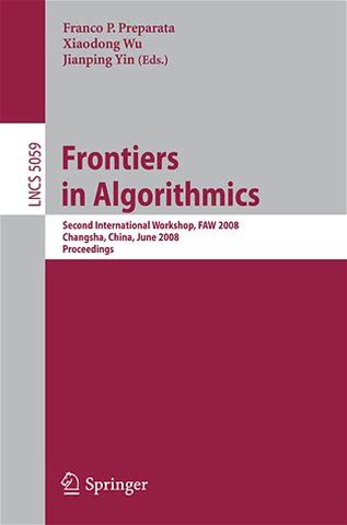 Frontiers In Algorithmics