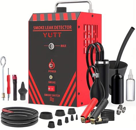 YUTT Car Smoke Leak Detector With Dual 6.35cm Hose Connections, Adjustable Scale & Portable Design - Engine Leak Detection Tool For Cars, Trucks, SUV