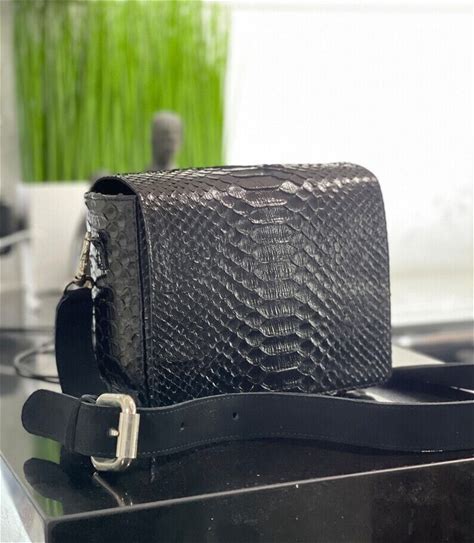 Snakeskin Messenger Bag For Men And Women, Dragon Python Leather