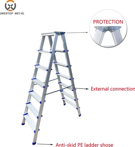 Industrial EN14183 Aluminum Stool Ladder 2-4 Step Foldable Stool Staircase Ladder Double Side Plegable Escaleras