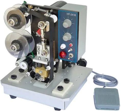 Semi Automatic Hot Stamp Coding Machine Ribbon Character Code Printer