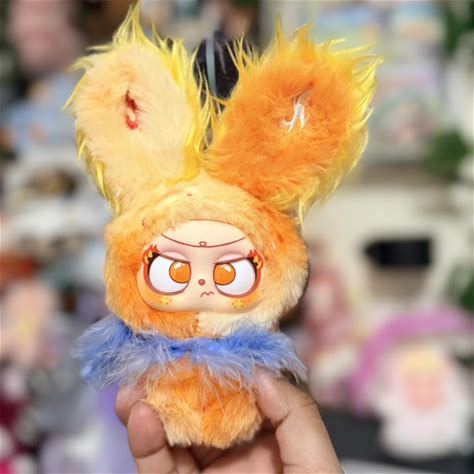 Multicolor Orange Angry Little Rabbit Plushie Stuffed Animal