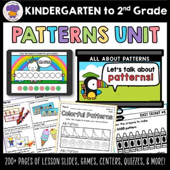Patterns Kindergarten First Grade Math Curriculum Unit