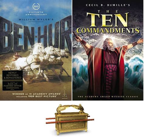 Ben Hur & The Ten Commandments Charlton Heston Double Feature 2 DVD Set Includes Bonus Ark Of The Covenants Art Card