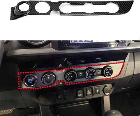 MICROCK Dashboard Console A/C Control Switch Panel For Toyota Tacoma 2016-2022, ABS Carbon Fiber, (Only Fit 4WD With Engine Start Stop Button Not Fit