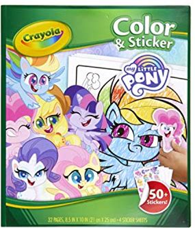 Crayola My Little Pony Coloring Pages And Stickers, Gift For Kids, Ages 3, 4, 5, 6