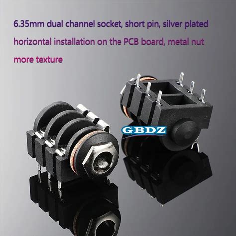 TRS Stereo Large Three Core 6.35mm Metal Female Socket Audio Panel Mounting Connector 1/4 TRS PCB