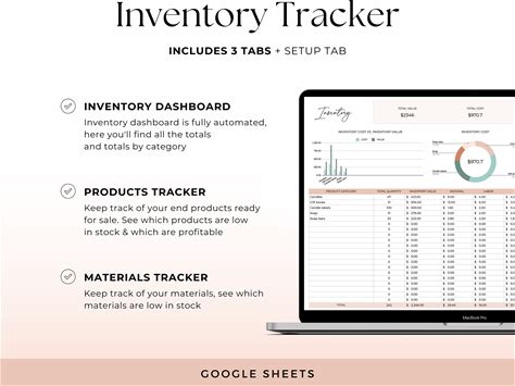 Inventory Tracker Spreadsheet Inventory Management Inventory Sheet Product Inventory Business Spreadsheet Inventory Template Sell On Etsy