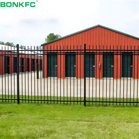 Modern Black Galvanized Steel Picket Fence Panels For Security
