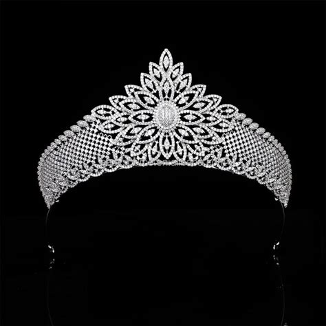 RE4893 Luxury Royal Tiaras Crowns CZ Princess Diadem Wedding Bridal Hair Accessories