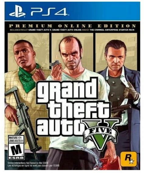 Grand Theft Auto: V Premium Online Edition For Sony® PS4 PS5 Rockstar Crime. Video Games. 5026555424295.