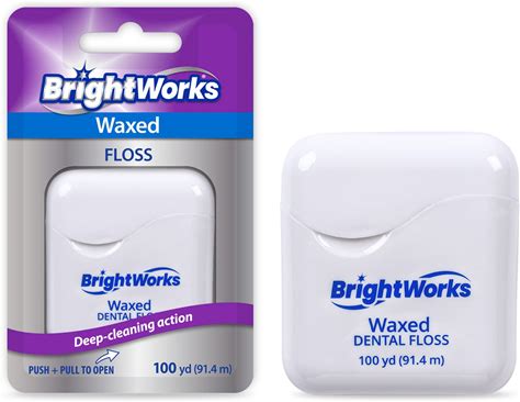 Brightworks Dental Floss Waxed - 100 Yards (Pack Of 4)