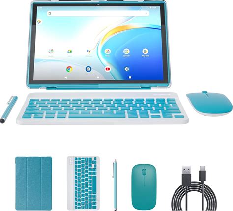 10 Inch Tablet With Keyboard 2 in 1 Android 14 Tablets Include Navy