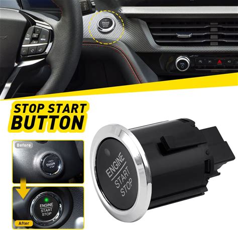 Chrome&Black For Ford 2015-2020 Edge Flex Engine Ignition Start/Stop Button USA