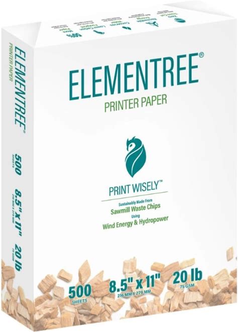 Elementree Sustainable Printer Paper, 8.5"X11", 20Lb., White, 1 Ream