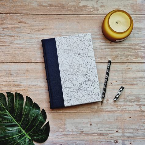 Quarter Leather Bound Notebook - Constellations