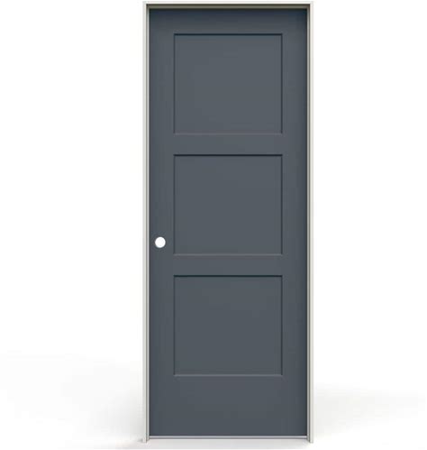 24 in. X 80 in. Birkdale 3 Panel Right-Handed Hollowcore Gray Molded Composite Single Prehung Interior Door