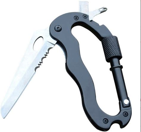 Aluminum EDC Keychain Multi-Tool Black