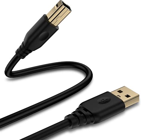 USB Printer Cable 6ft USB A To B Printer Cord To Computer, High-Speed For HP, Laptop, Desktop, Canon, Dell, Samsung, Epson, Lexmark, Xerox USB MIDI