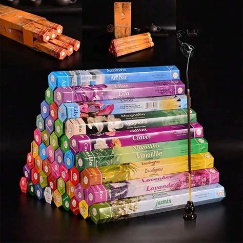 20 Sticks/Box India Incense Stick, Citronella Jasmine Sandalwood Grapes Vetivert Royal Lavender