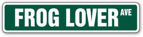 Frog Lover Street Sign Green Amphibian Collectible Toad Collector | Indoor/Outdoor | 30" Wide