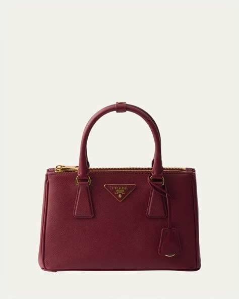 Prada Galleria Small Saffiano Top-Handle Bag, Crimson, Women's, Handbags & Purses Shoulder Bags