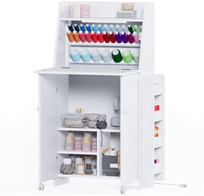 Foldable Sewing Table With Sewing Machine Platform And Storage, Space-Saving Craft Station With Built-In Thread Organizer